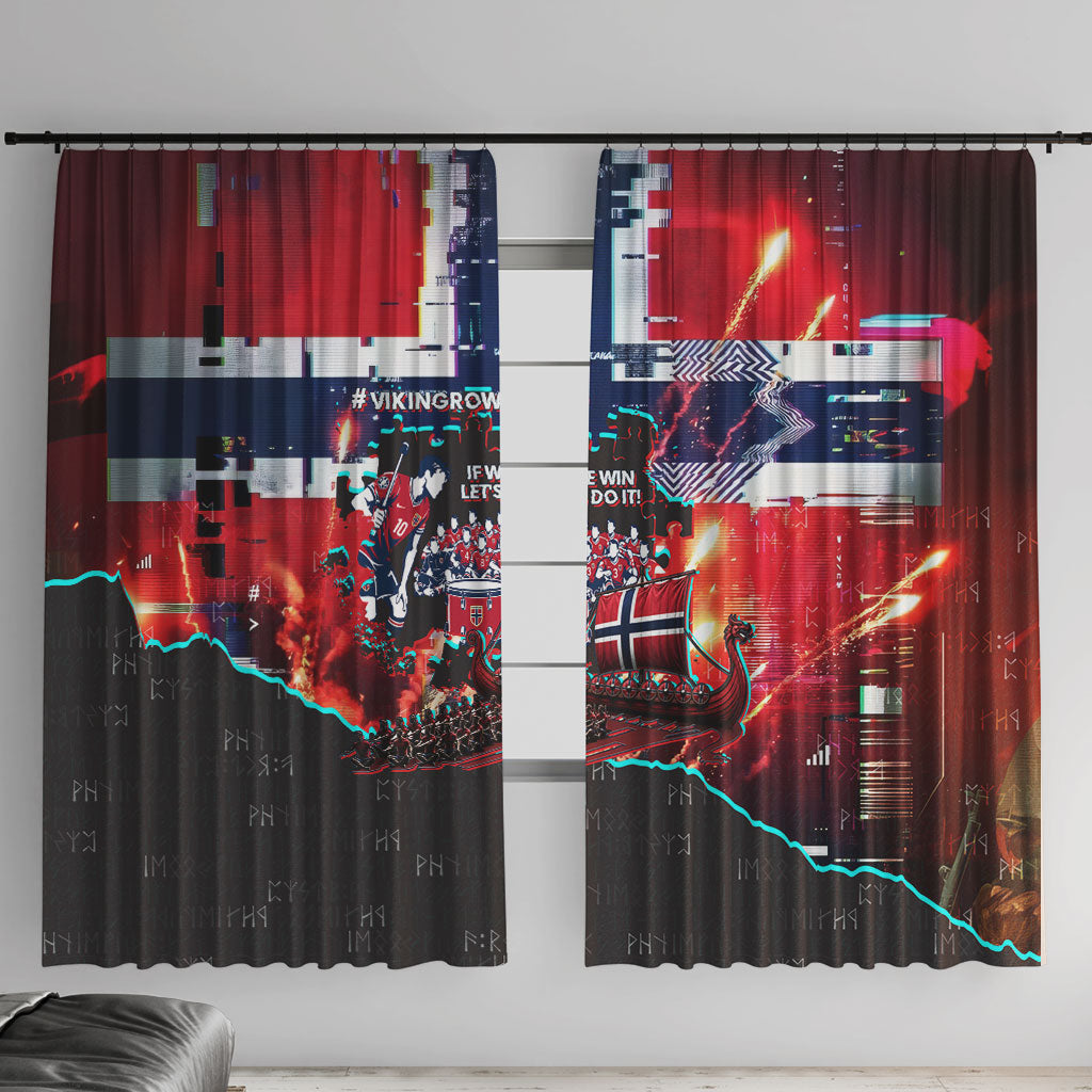 Norway Football Viking Row Window Curtain Flag Nordic Footballer - If We Win Lets Do It
