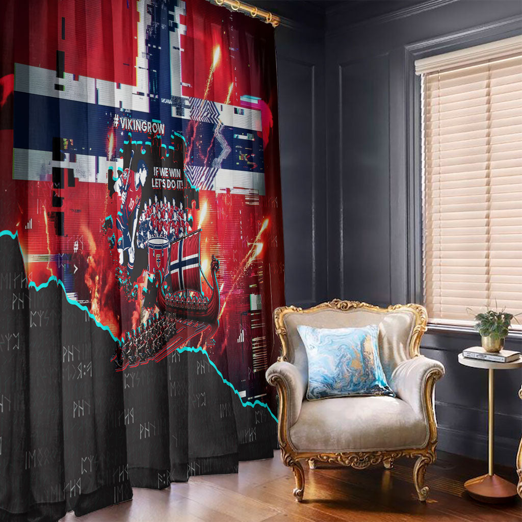 Norway Football Viking Row Window Curtain Flag Nordic Footballer - If We Win Lets Do It
