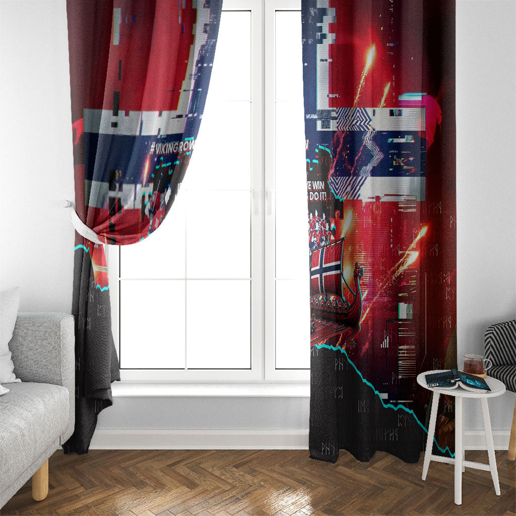 Norway Football Viking Row Window Curtain Flag Nordic Footballer - If We Win Lets Do It