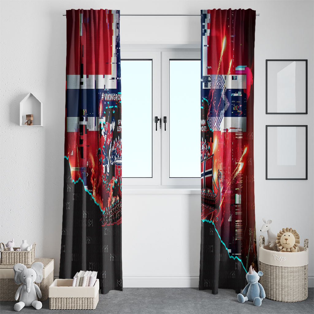 Norway Football Viking Row Window Curtain Flag Nordic Footballer - If We Win Lets Do It