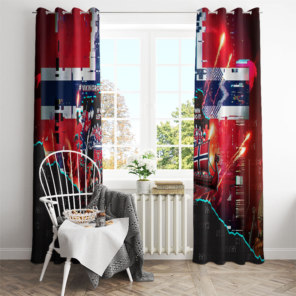 Norway Football Viking Row Window Curtain Flag Nordic Footballer - If We Win Lets Do It