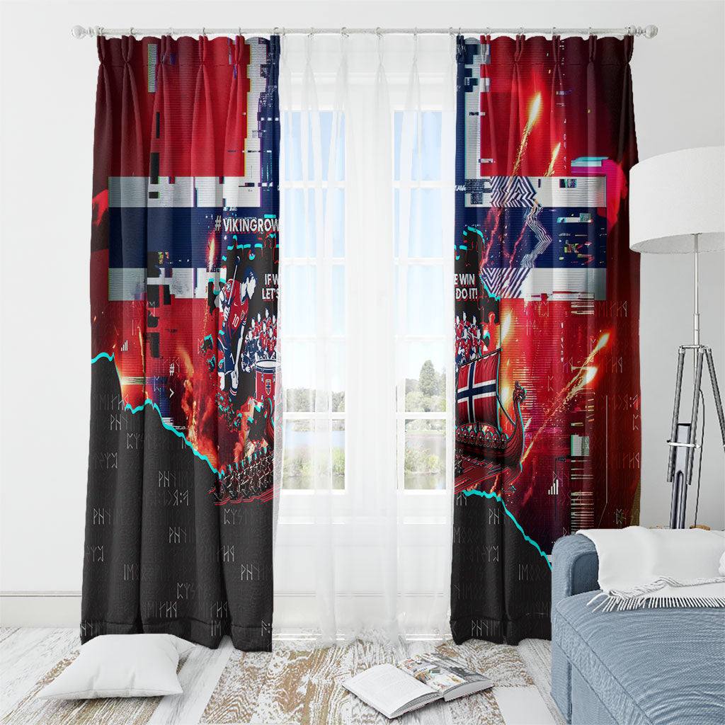 Norway Football Viking Row Window Curtain Flag Nordic Footballer - If We Win Lets Do It