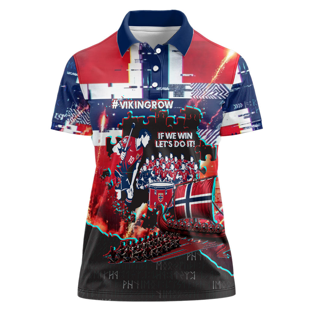 Norway Football Viking Row Women Polo Shirt Flag Nordic Footballer - If We Win Lets Do It
