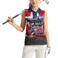 Norway Football Viking Row Women Sleeveless Polo Shirt Flag Nordic Footballer - If We Win Lets Do It