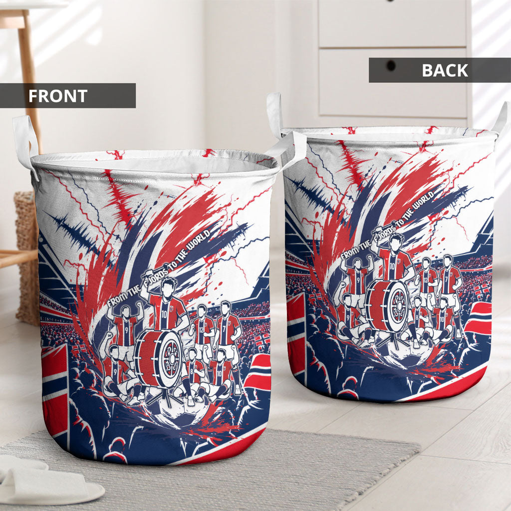 Norway Football From The Fjords To The World Laundry Basket Viking Shield Paint Splatter Soccer Team