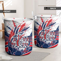 Norway Football From The Fjords To The World Laundry Basket Viking Shield Paint Splatter Soccer Team