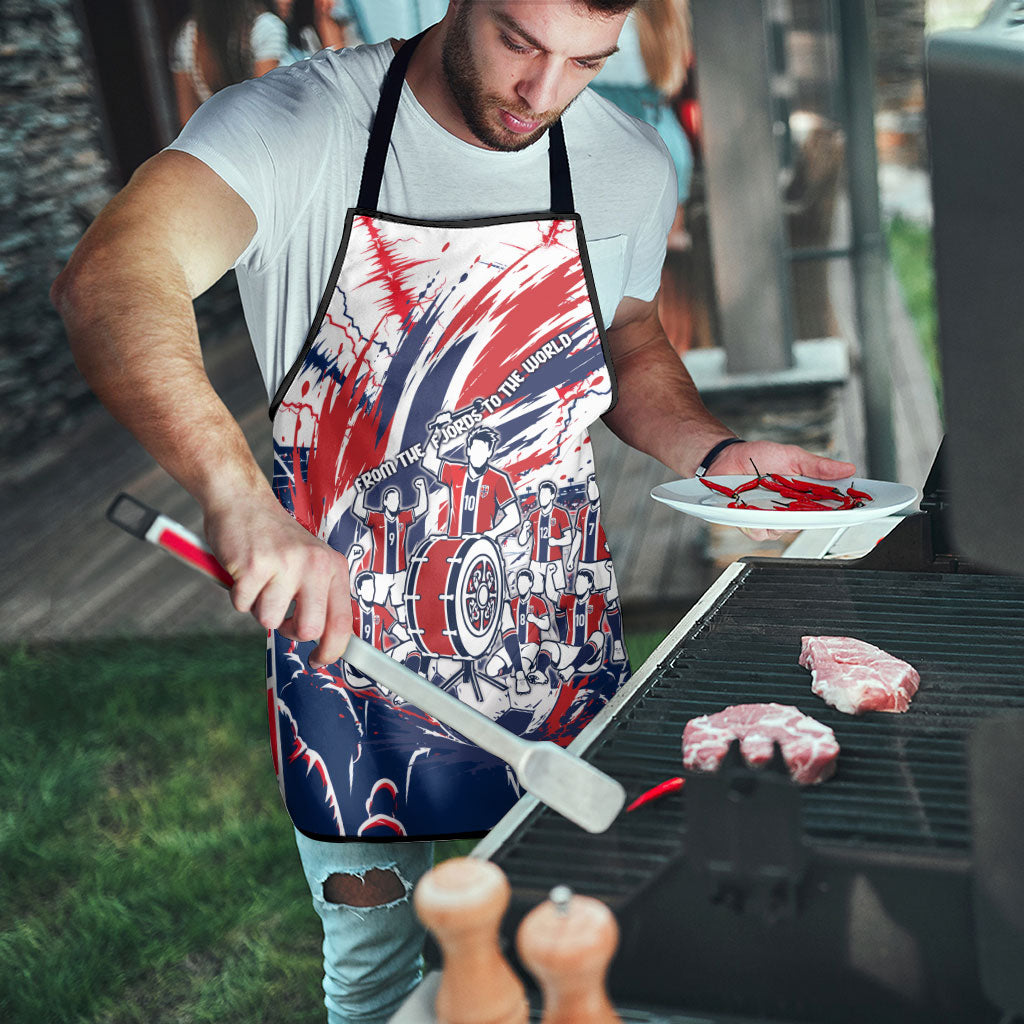 Norway Football From The Fjords To The World Apron Viking Shield Paint Splatter Soccer Team