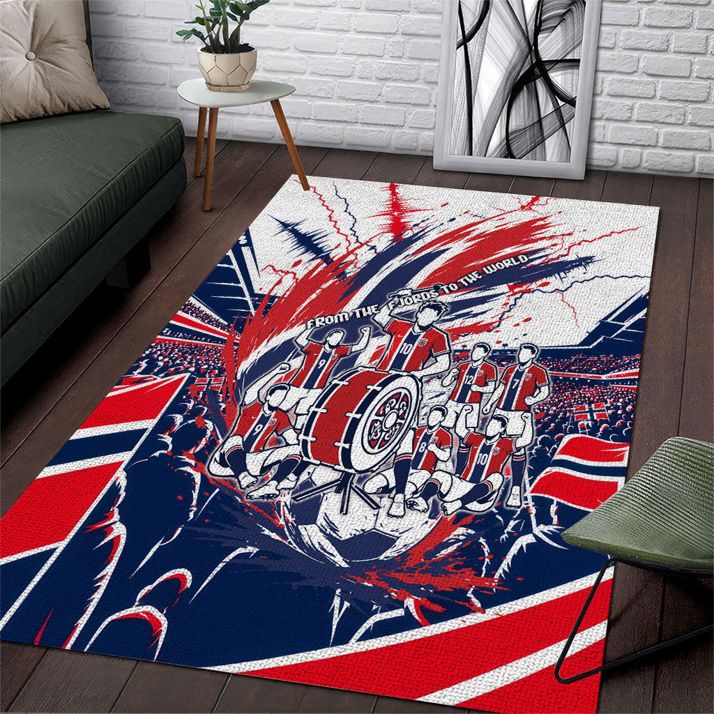 Norway Football From The Fjords To The World Area Rug Viking Shield Paint Splatter Soccer Team