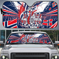 Norway Football From The Fjords To The World Auto Sun Shade Viking Shield Paint Splatter Soccer Team