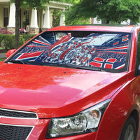 Norway Football From The Fjords To The World Auto Sun Shade Viking Shield Paint Splatter Soccer Team
