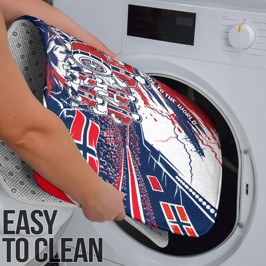 Norway Football From The Fjords To The World Bathroom Set Viking Shield Paint Splatter Soccer Team