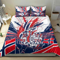 Norway Football From The Fjords To The World Bedding Set Viking Shield Paint Splatter Soccer Team