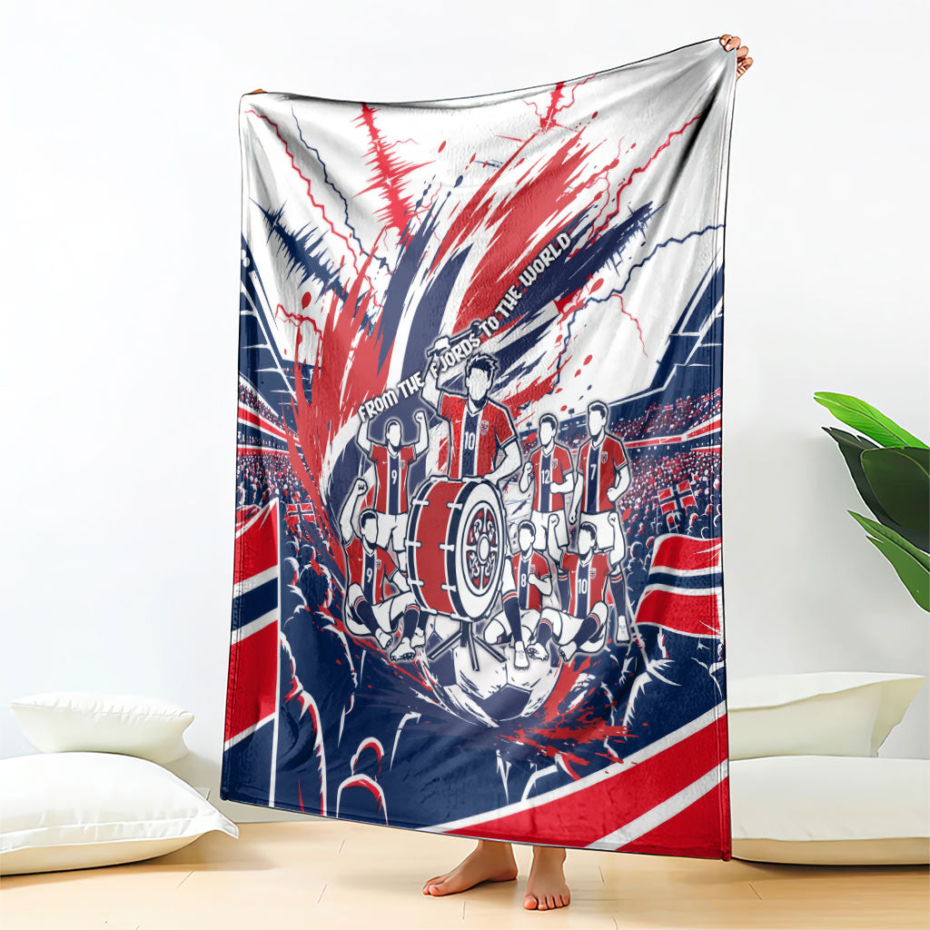 Norway Football From The Fjords To The World Blanket Viking Shield Paint Splatter Soccer Team