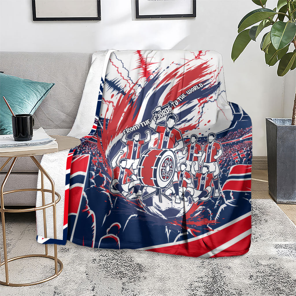 Norway Football From The Fjords To The World Blanket Viking Shield Paint Splatter Soccer Team