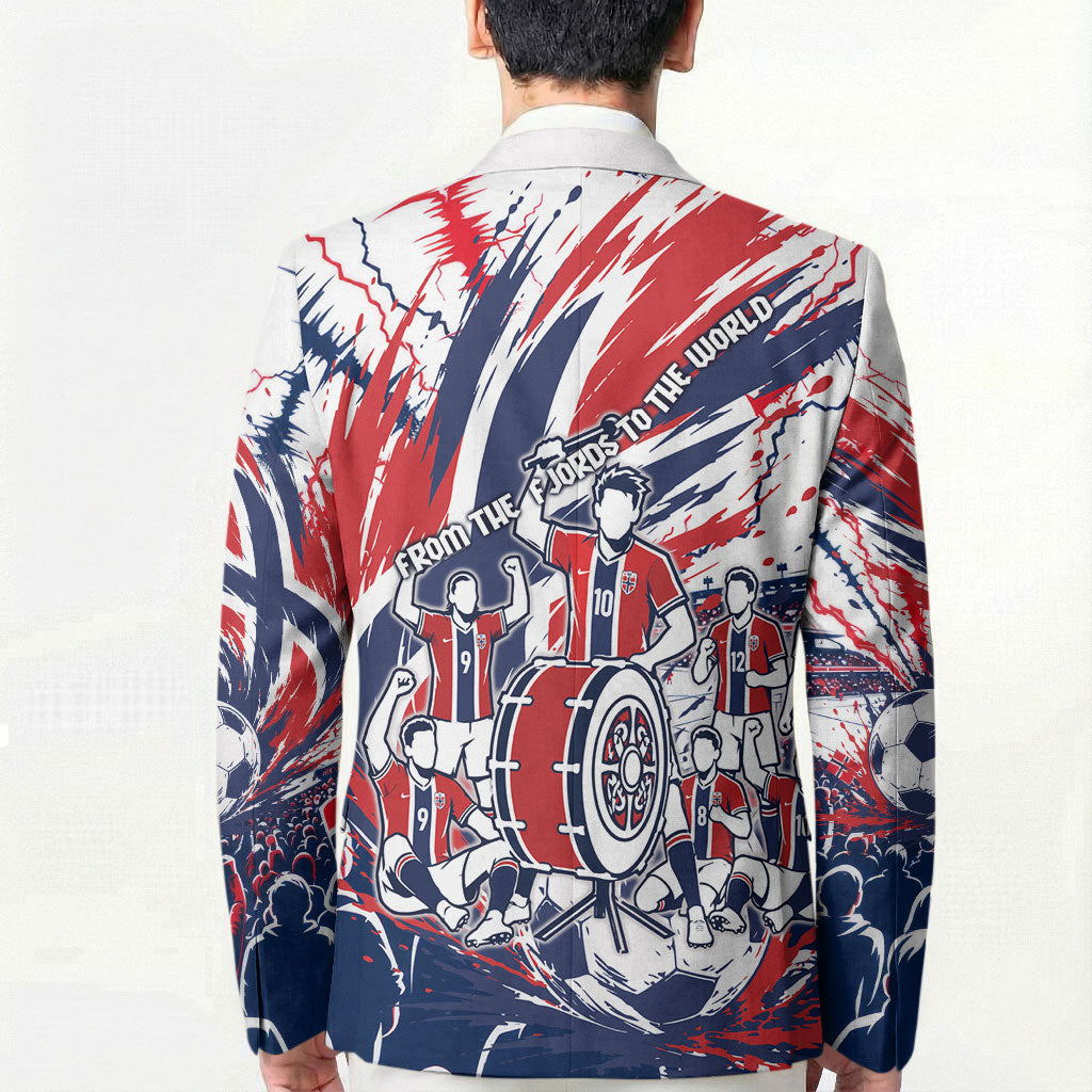 Norway Football From The Fjords To The World Blazer Viking Shield Paint Splatter Soccer Team
