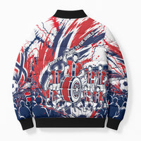 Norway Football From The Fjords To The World Bomber Puffer Jacket Viking Shield Paint Splatter Soccer Team