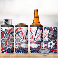 Norway Football From The Fjords To The World 4 in 1 Can Cooler Tumbler Viking Shield Paint Splatter Soccer Team