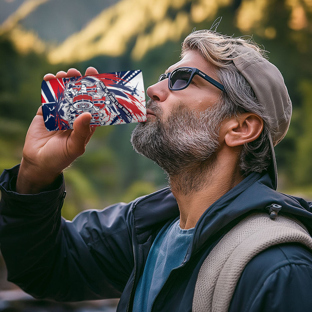 Norway Football From The Fjords To The World 4 in 1 Can Cooler Tumbler Viking Shield Paint Splatter Soccer Team