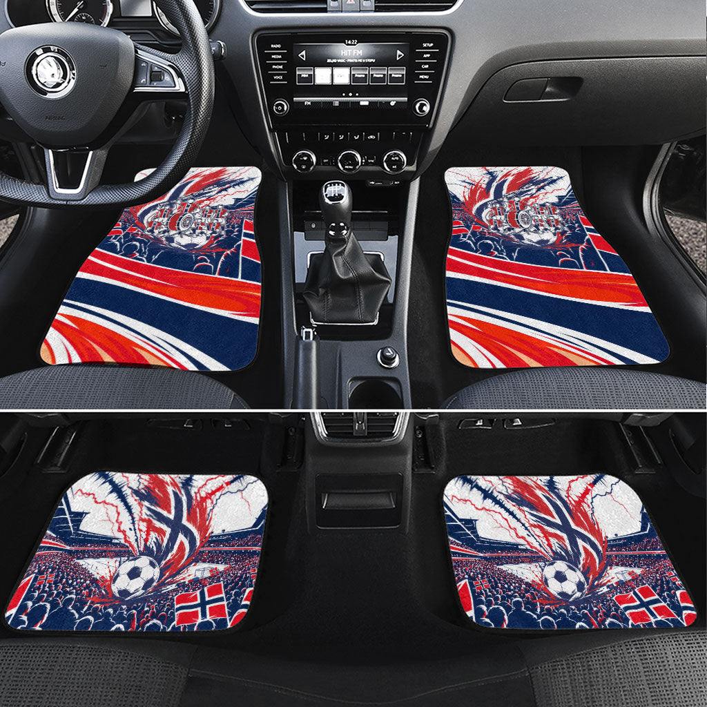 Norway Football From The Fjords To The World Car Mats Viking Shield Paint Splatter Soccer Team