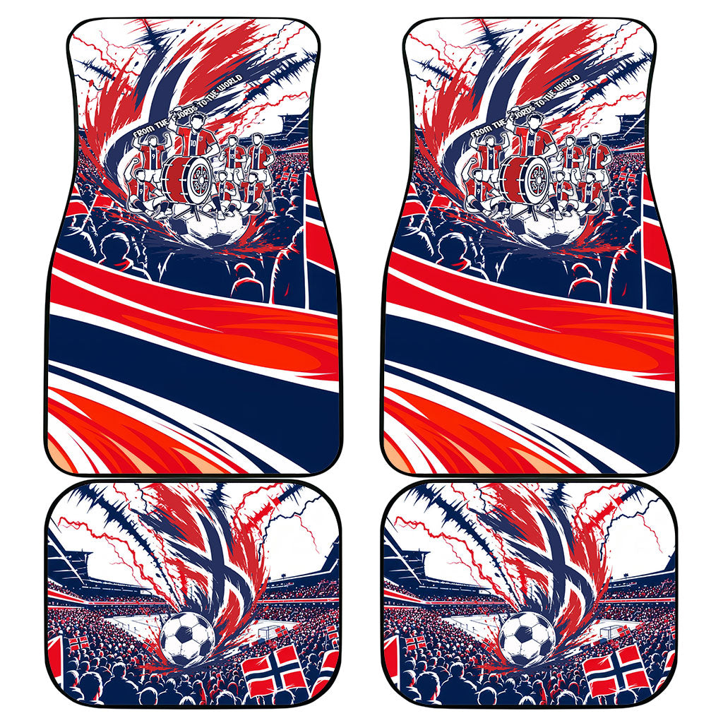 Norway Football From The Fjords To The World Car Mats Viking Shield Paint Splatter Soccer Team