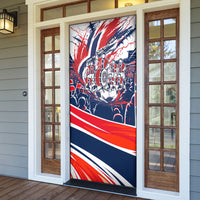 Norway Football From The Fjords To The World Door Cover Viking Shield Paint Splatter Soccer Team