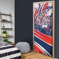 Norway Football From The Fjords To The World Door Cover Viking Shield Paint Splatter Soccer Team