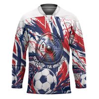 Norway Football From The Fjords To The World Hockey Jersey Viking Shield Paint Splatter Soccer Team