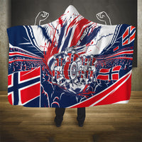 Norway Football From The Fjords To The World Hooded Blanket Viking Shield Paint Splatter Soccer Team