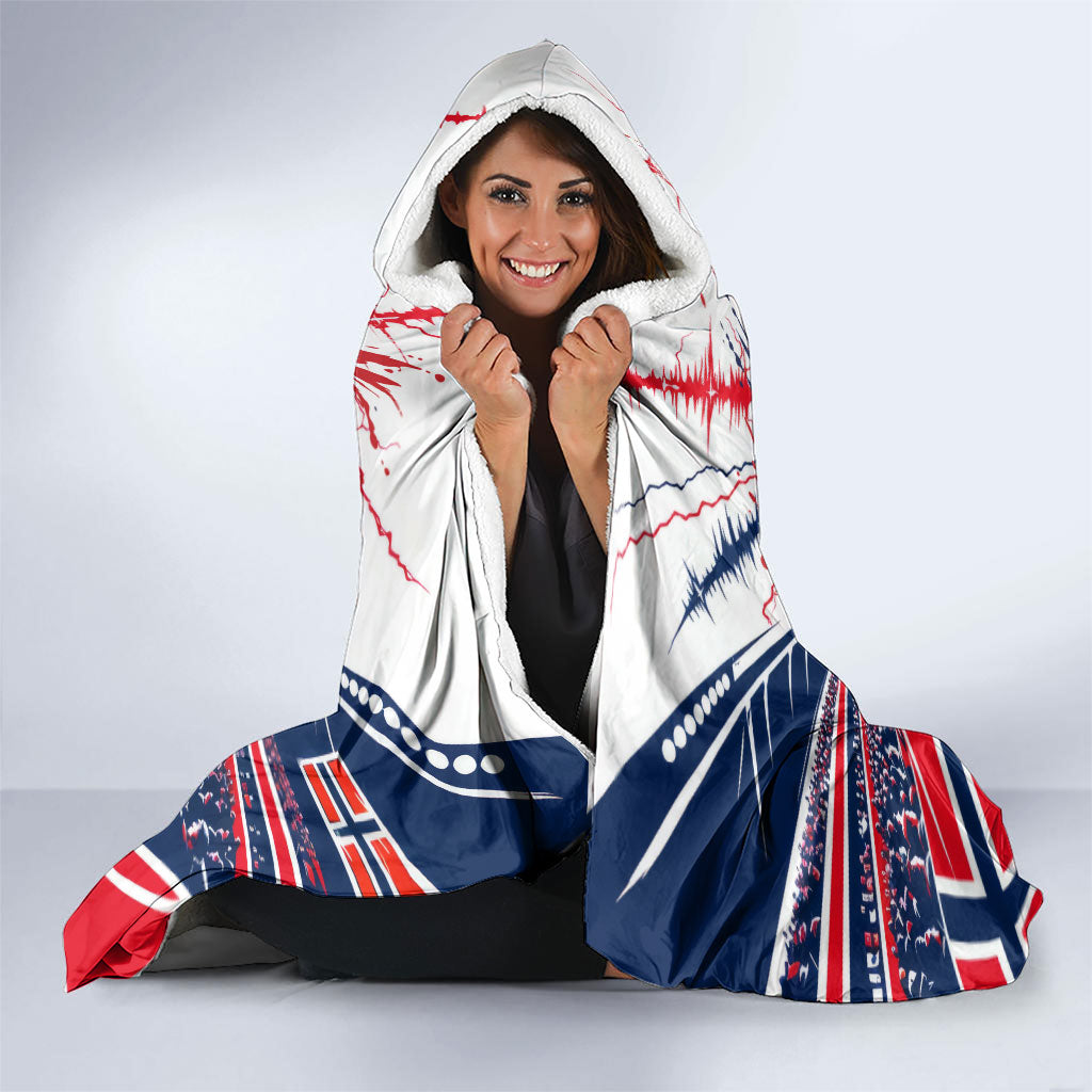 Norway Football From The Fjords To The World Hooded Blanket Viking Shield Paint Splatter Soccer Team