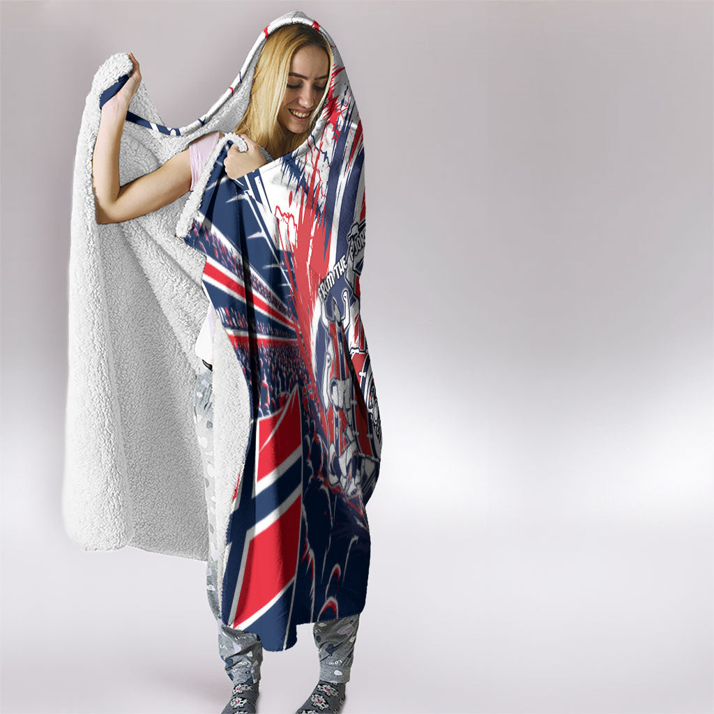 Norway Football From The Fjords To The World Hooded Blanket Viking Shield Paint Splatter Soccer Team
