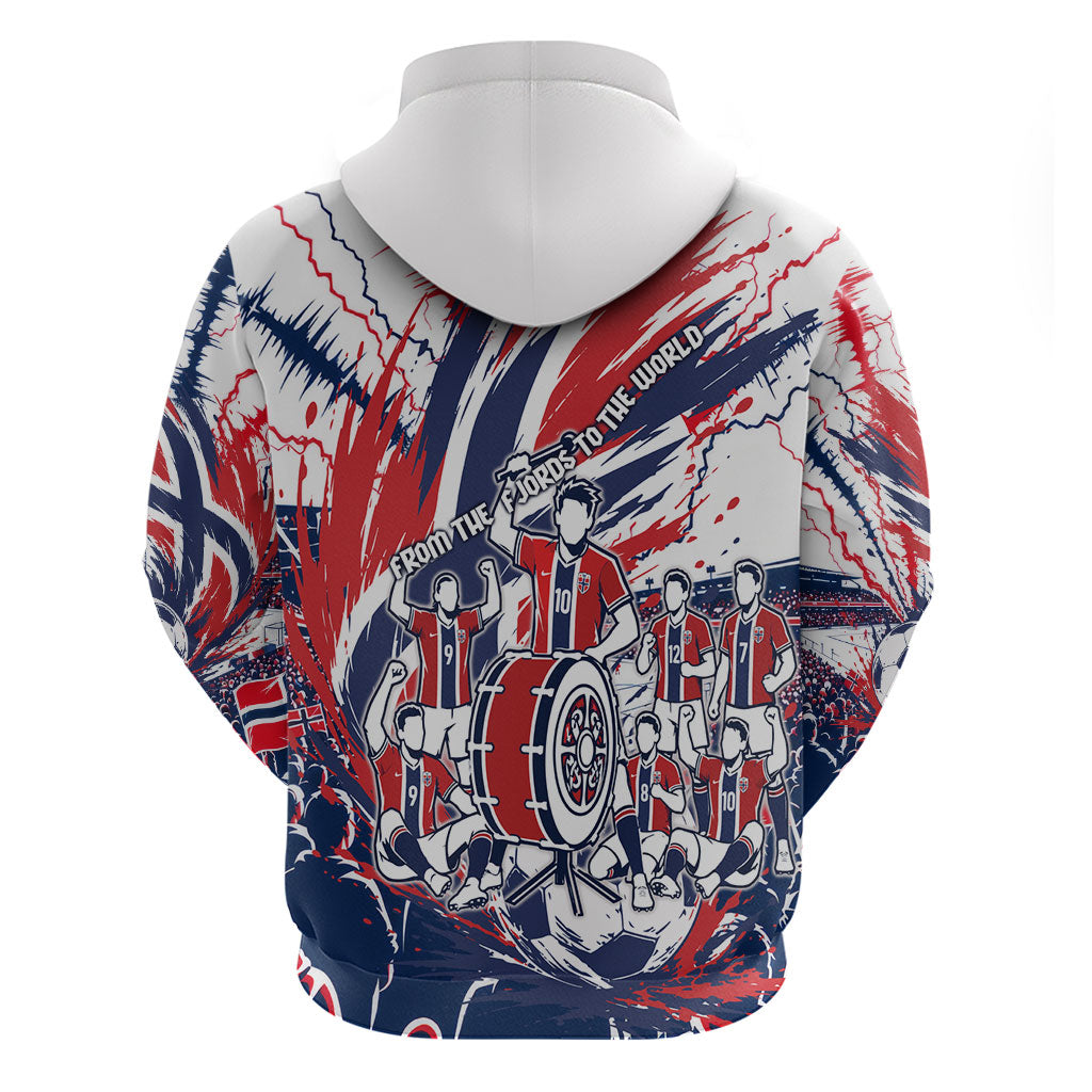 Norway Football From The Fjords To The World Hoodie Viking Shield Paint Splatter Soccer Team