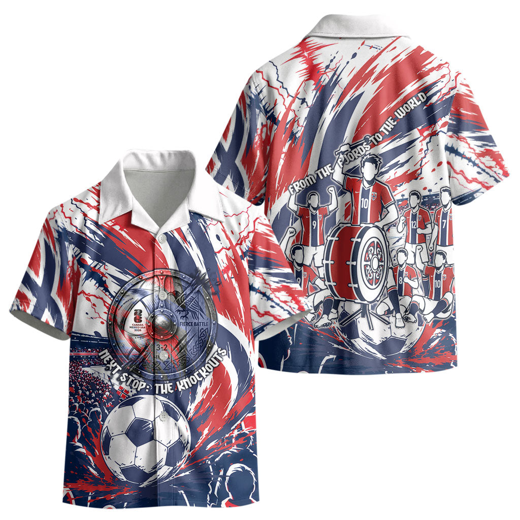 Norway Football From The Fjords To The World Kid Hawaiian Shirt Viking Shield Paint Splatter Soccer Team