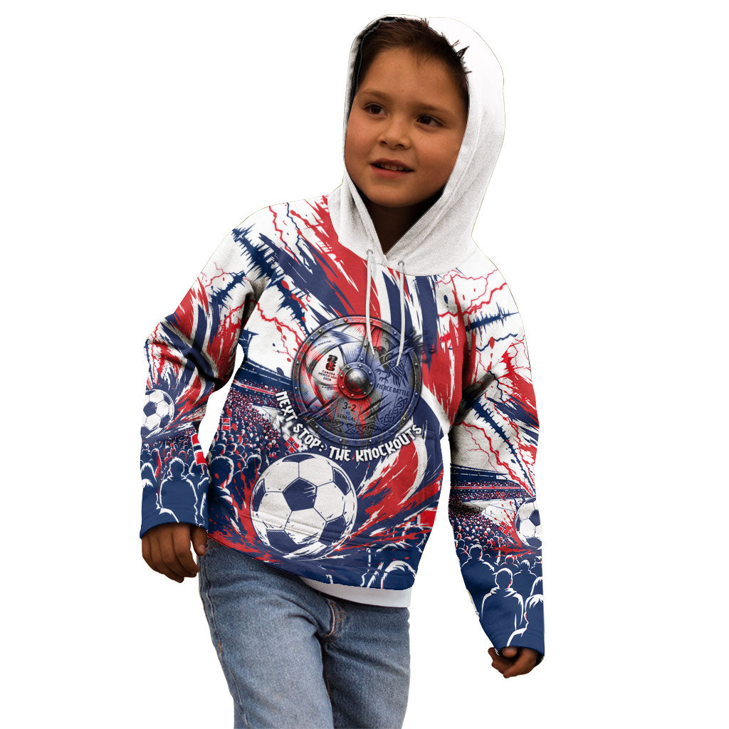Norway Football From The Fjords To The World Kid Hoodie Viking Shield Paint Splatter Soccer Team