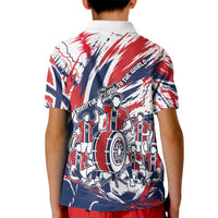 Norway Football From The Fjords To The World Kid Polo Shirt Viking Shield Paint Splatter Soccer Team