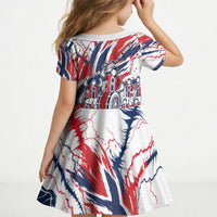 Norway Football From The Fjords To The World Kid Short Sleeve Dress Viking Shield Paint Splatter Soccer Team