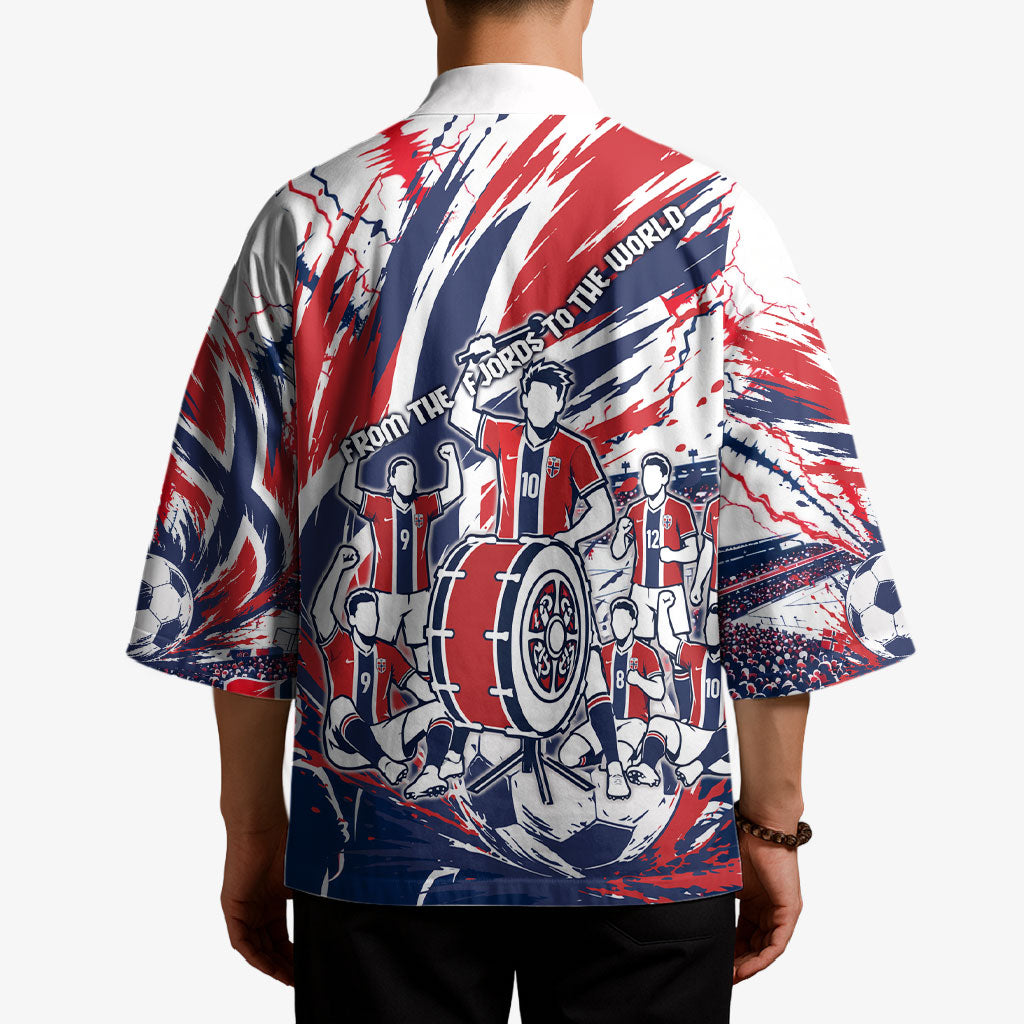 Norway Football From The Fjords To The World Kimono Viking Shield Paint Splatter Soccer Team