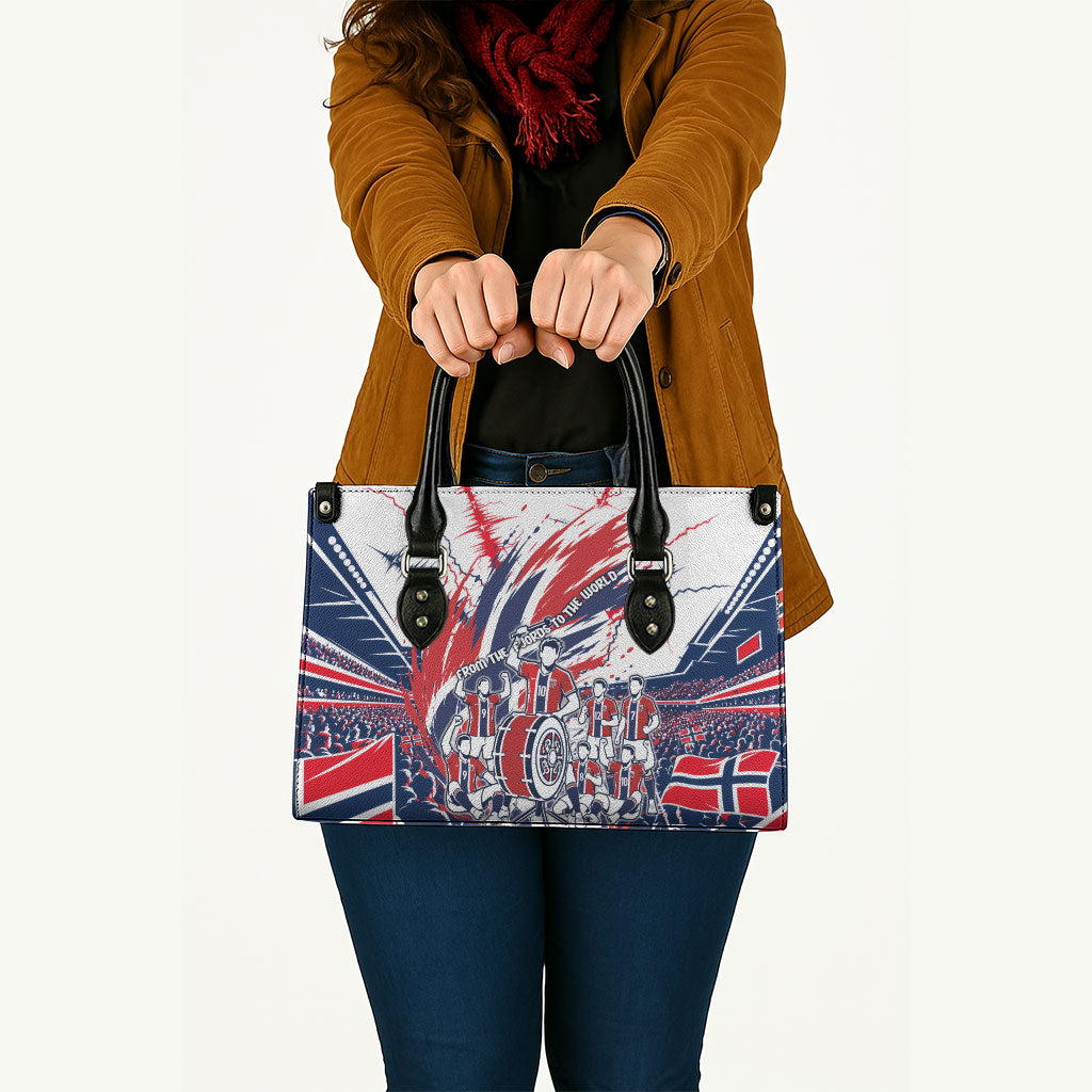 Norway Football From The Fjords To The World Leather Bag Viking Shield Paint Splatter Soccer Team