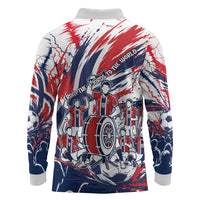 Norway Football From The Fjords To The World Long Sleeve Polo Shirt Viking Shield Paint Splatter Soccer Team