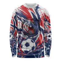 Norway Football From The Fjords To The World Long Sleeve Shirt Viking Shield Paint Splatter Soccer Team
