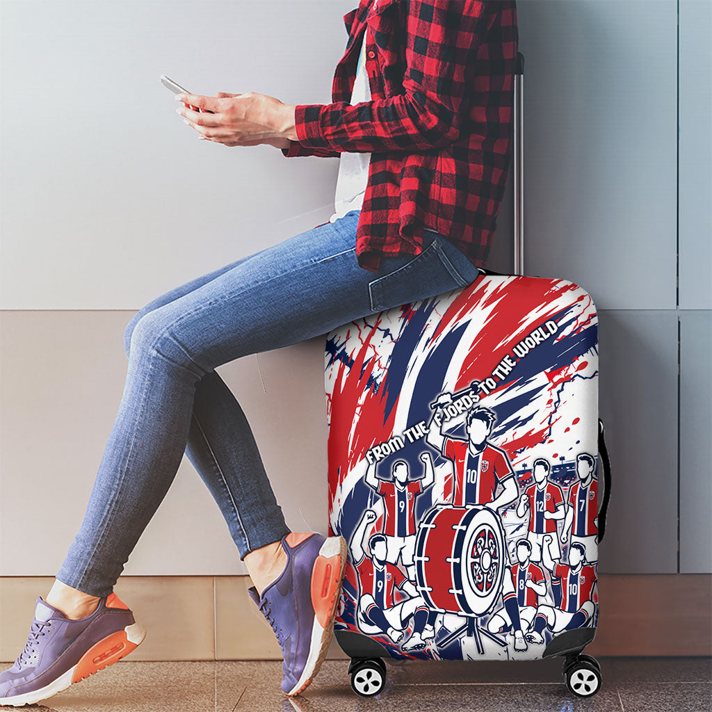 Norway Football From The Fjords To The World Luggage Cover Viking Shield Paint Splatter Soccer Team