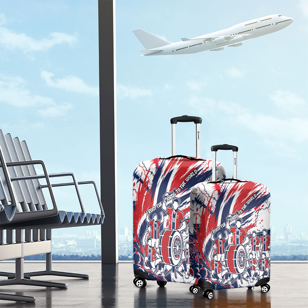 Norway Football From The Fjords To The World Luggage Cover Viking Shield Paint Splatter Soccer Team