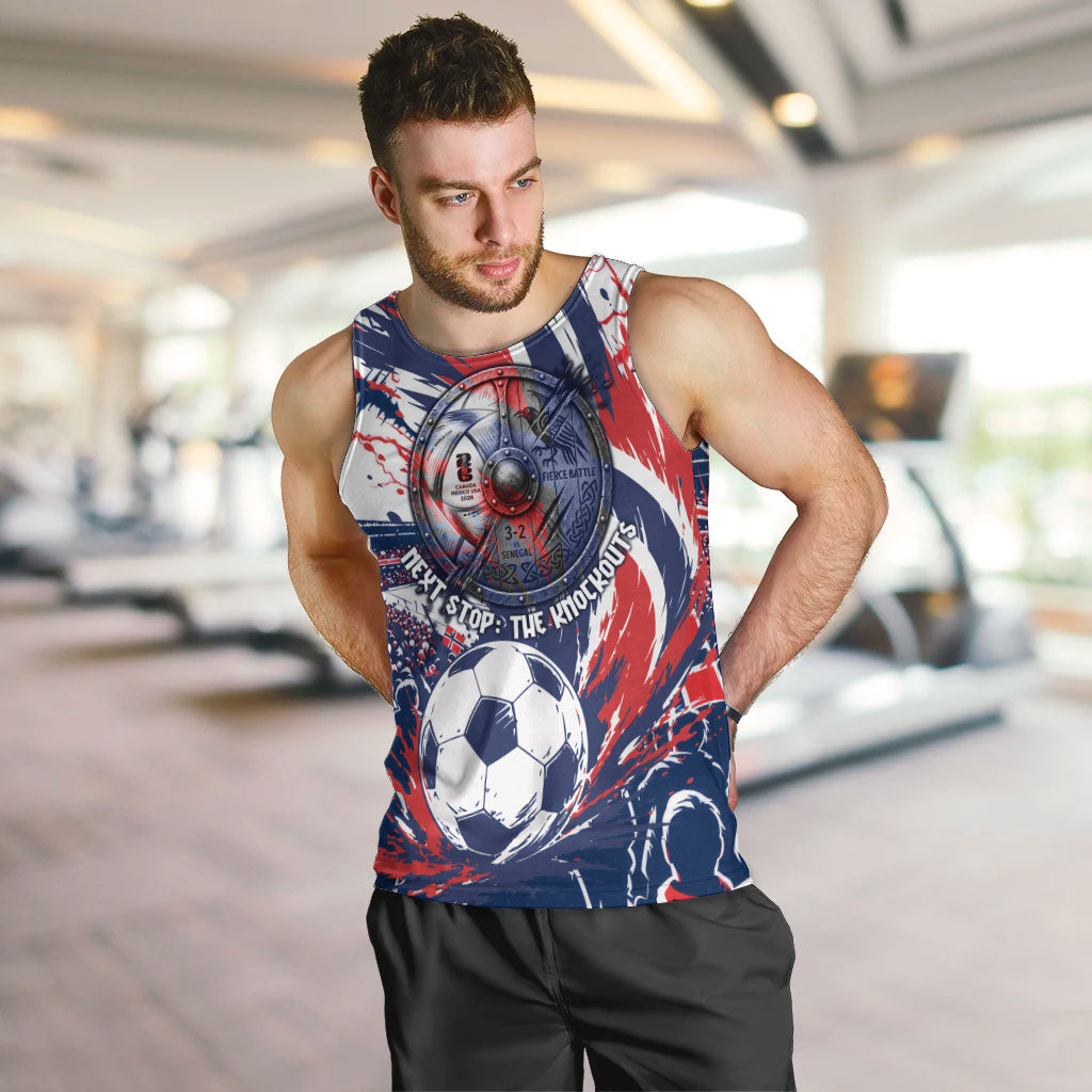 Norway Football From The Fjords To The World Men Tank Top Viking Shield Paint Splatter Soccer Team