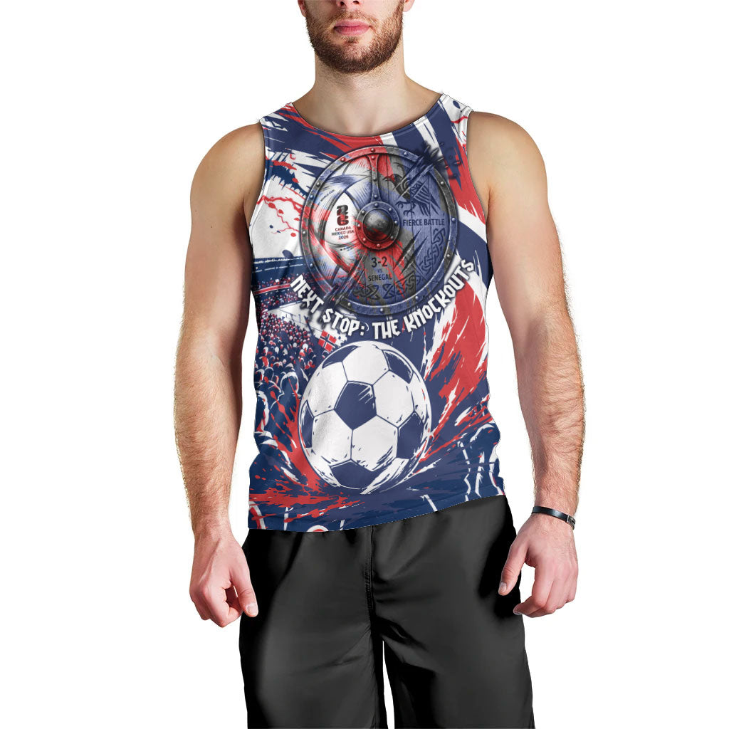 Norway Football From The Fjords To The World Men Tank Top Viking Shield Paint Splatter Soccer Team