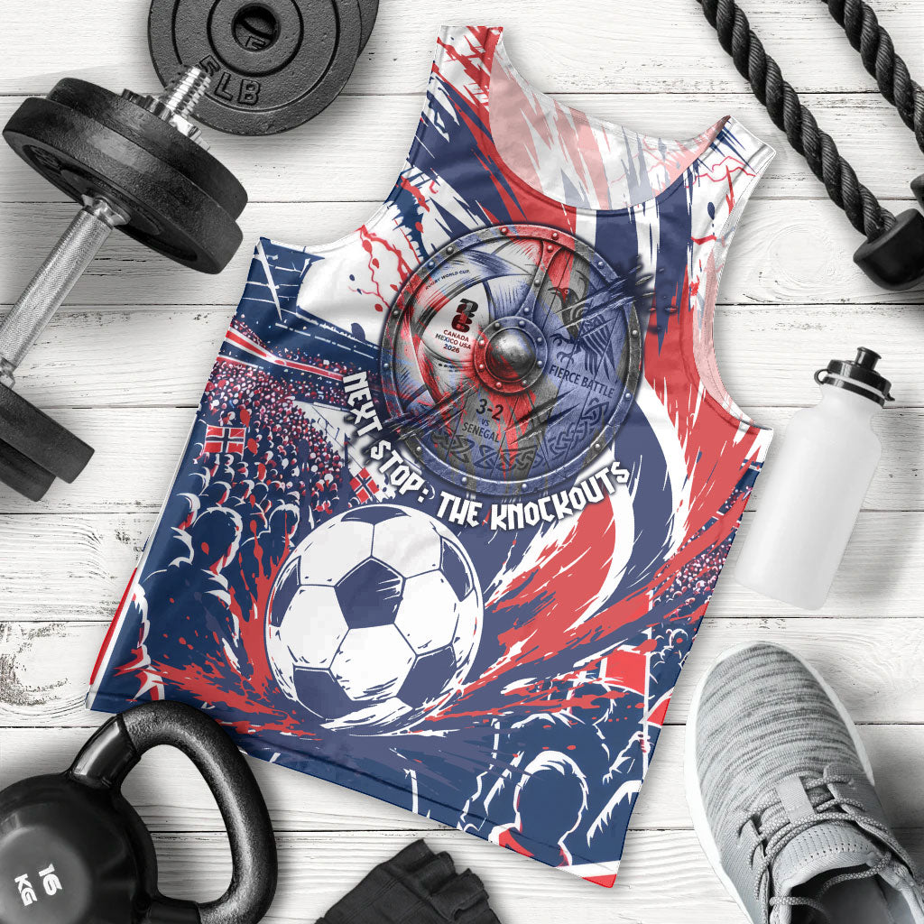 Norway Football From The Fjords To The World Men Tank Top Viking Shield Paint Splatter Soccer Team