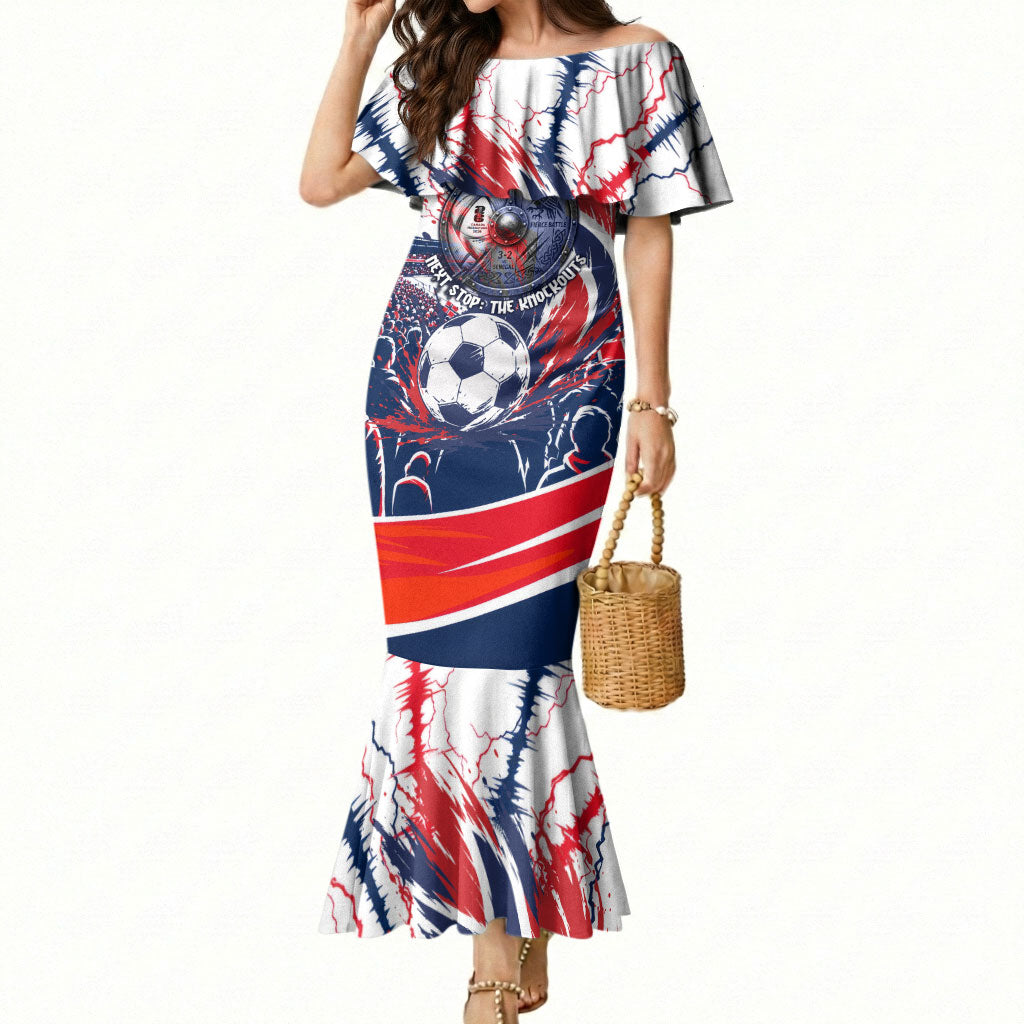 Norway Football From The Fjords To The World Mermaid Dress Viking Shield Paint Splatter Soccer Team