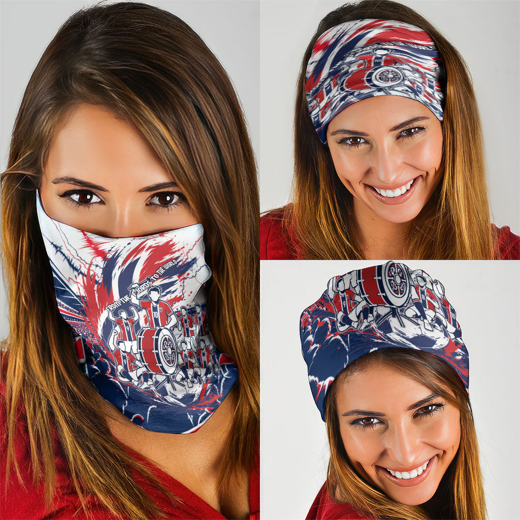 Norway Football From The Fjords To The World Neck Gaiter Viking Shield Paint Splatter Soccer Team