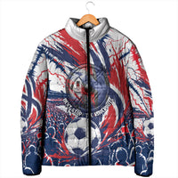 Norway Football From The Fjords To The World Padded Jacket Viking Shield Paint Splatter Soccer Team