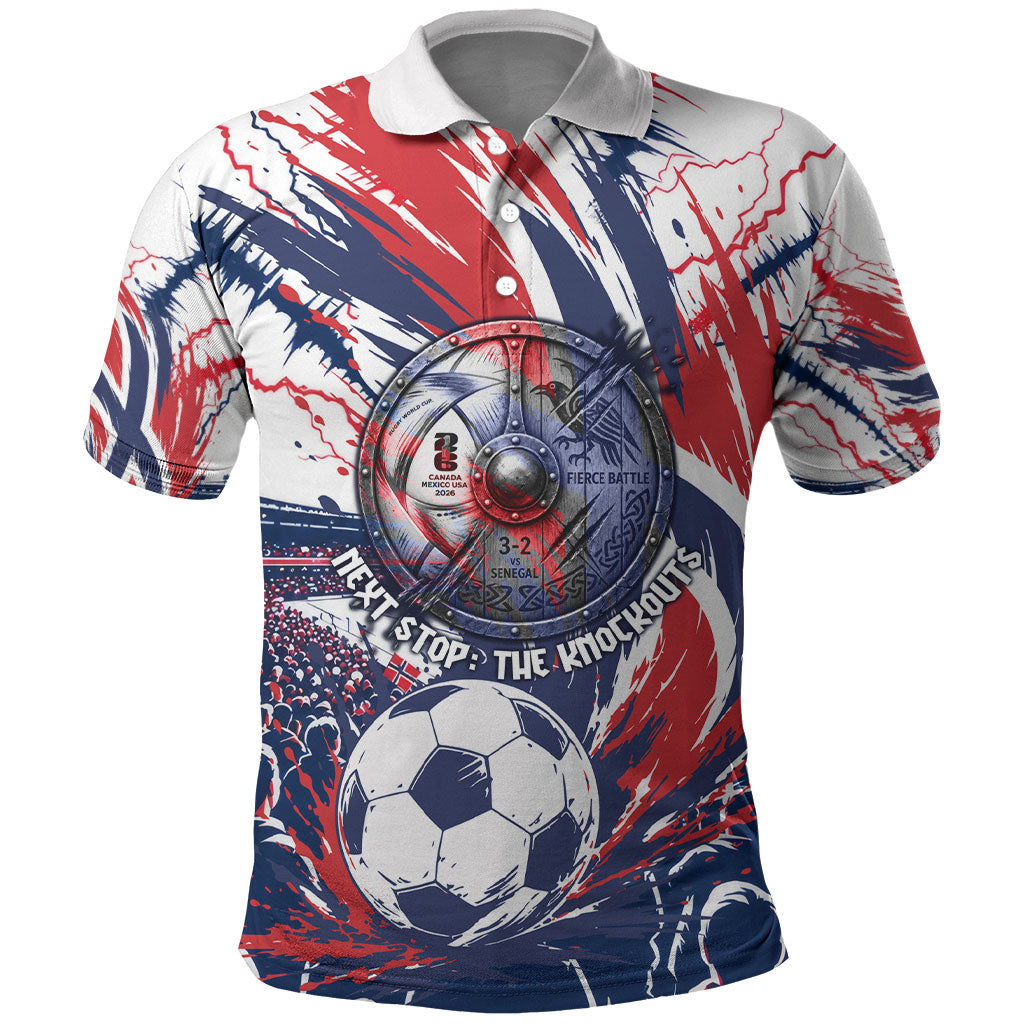 Norway Football From The Fjords To The World Polo Shirt Viking Shield Paint Splatter Soccer Team