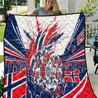 Norway Football From The Fjords To The World Quilt Viking Shield Paint Splatter Soccer Team