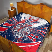 Norway Football From The Fjords To The World Quilt Viking Shield Paint Splatter Soccer Team